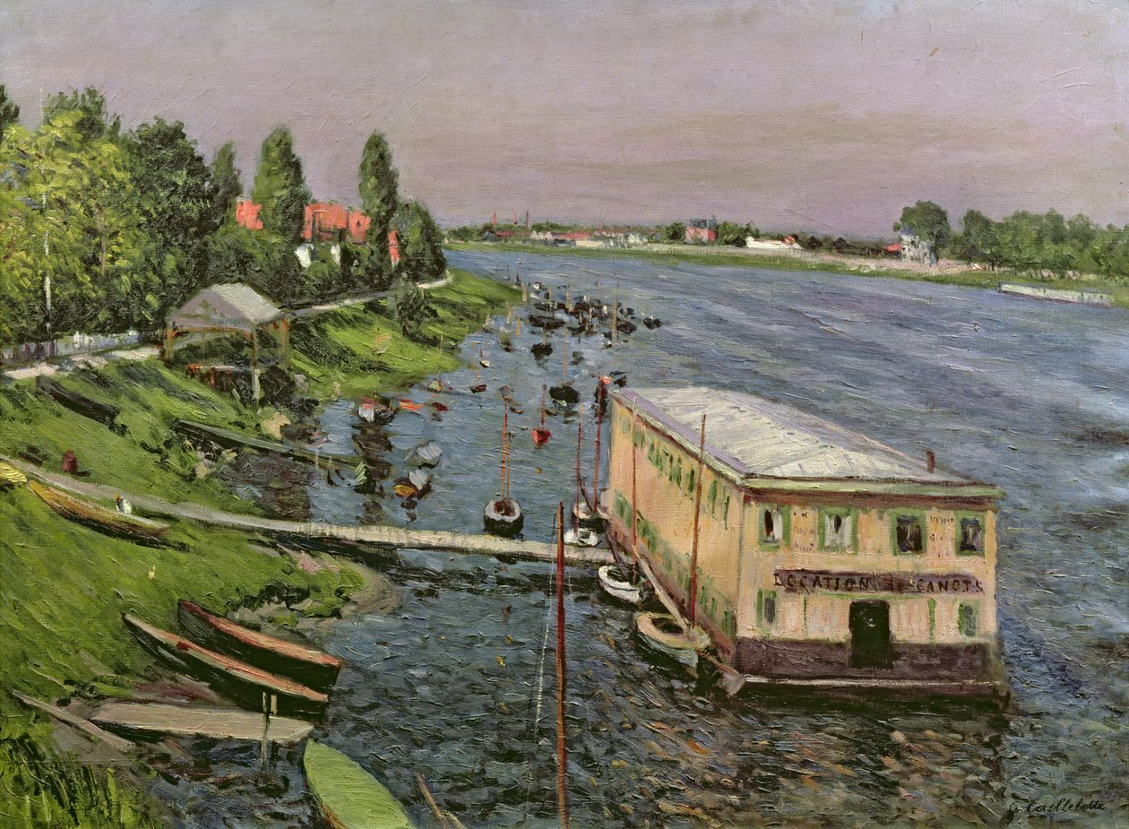 Pontonen i Argenteuil, ca 1886-87 av Gustave Caillebotte