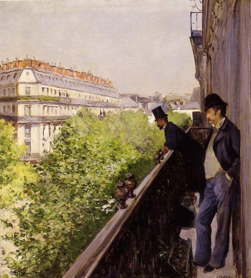 Un balcon  av Gustave Caillebotte