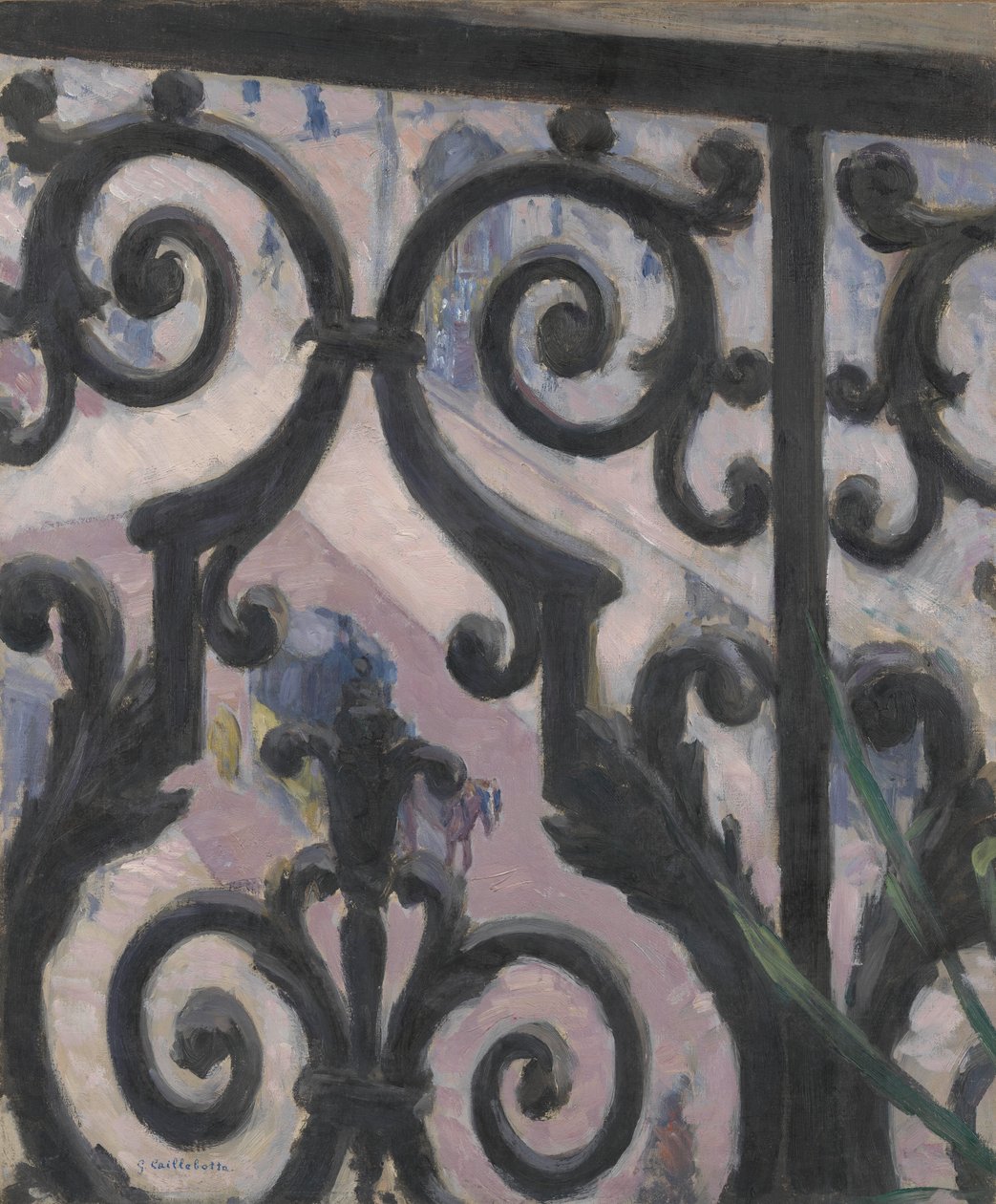 Utsikt sett från en balkong av Gustave Caillebotte