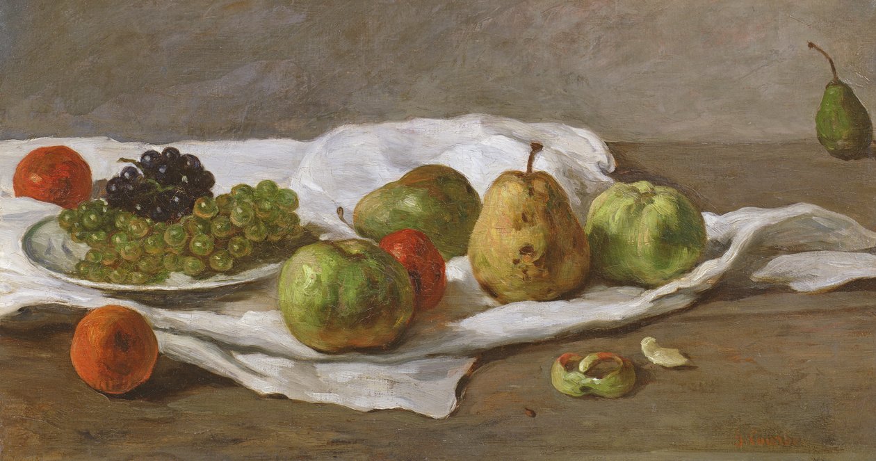 Äpplen, päron och vindruvor av Gustave Courbet