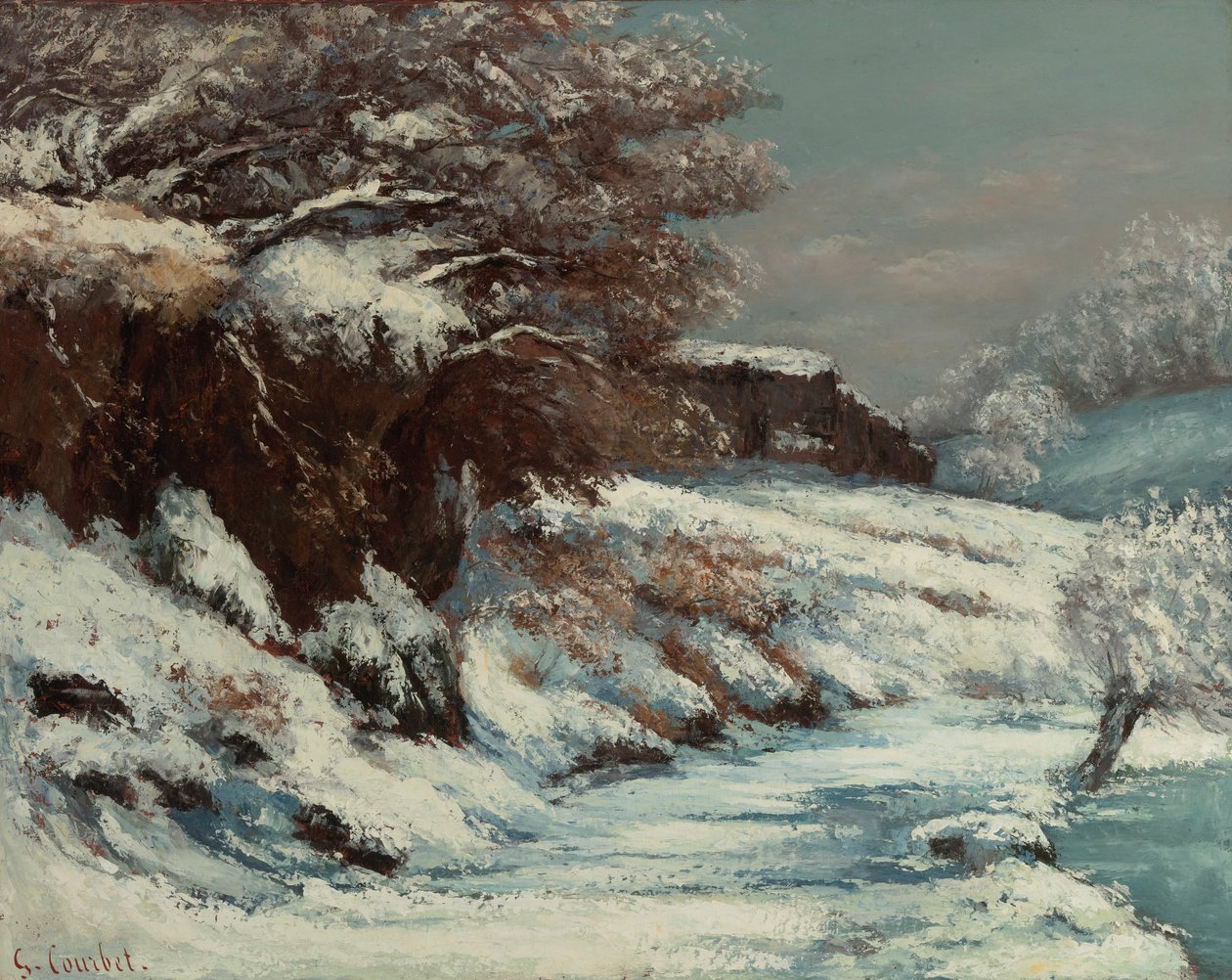 Effet de neige  av Gustave Courbet