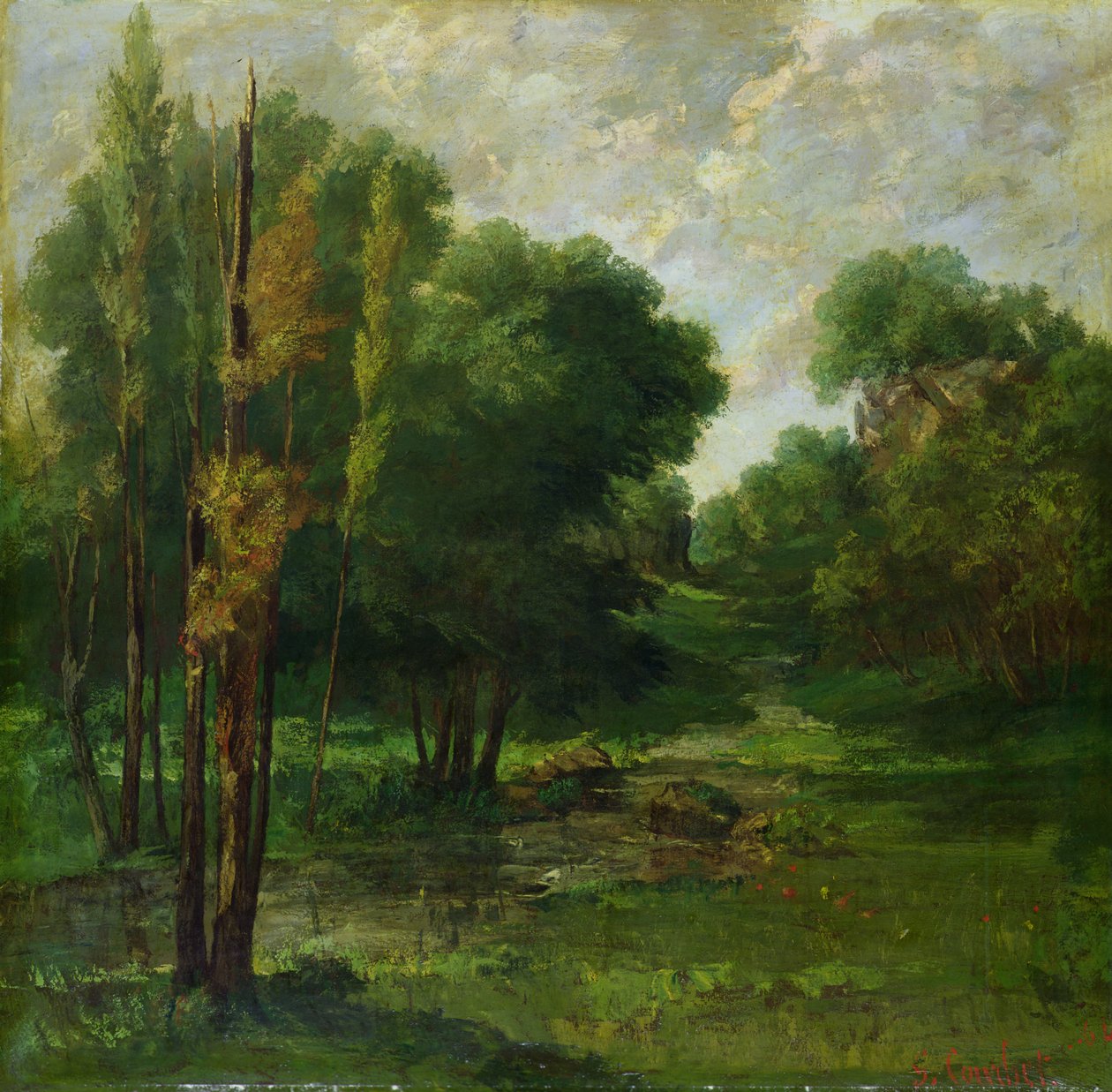 Skogslandskap, 1864 av Gustave Courbet