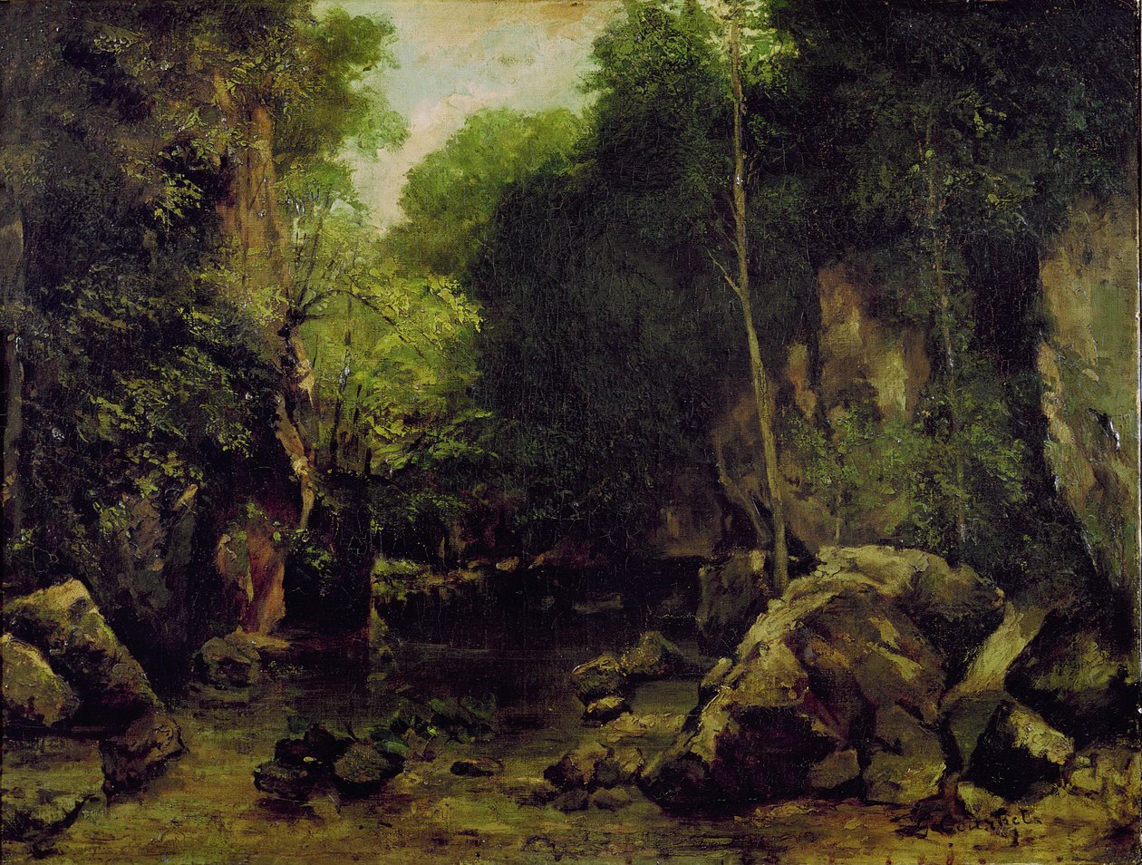 Den svarta brunnen, Doubs av Gustave Courbet