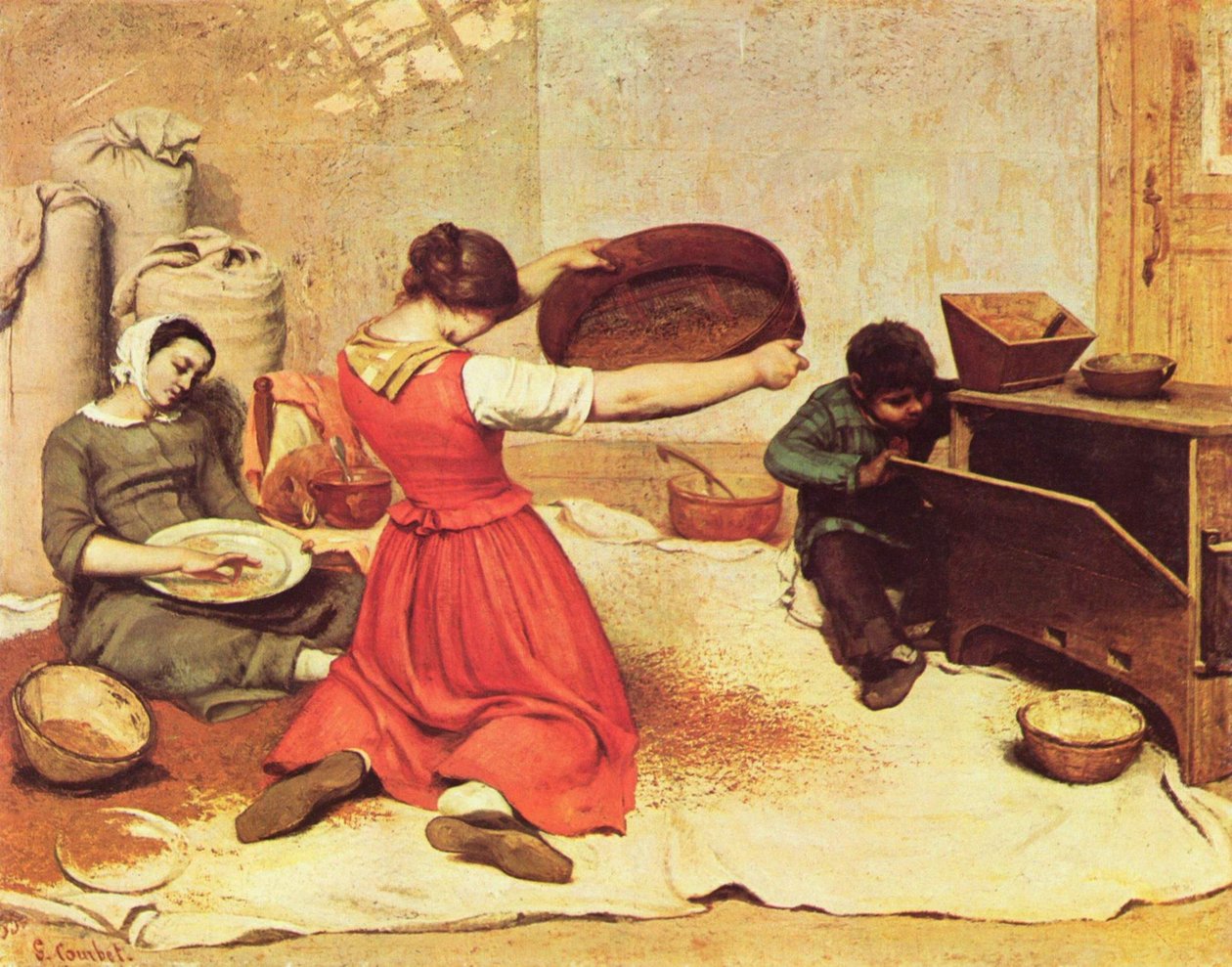 Les Cribleuses de blé   av Gustave Courbet