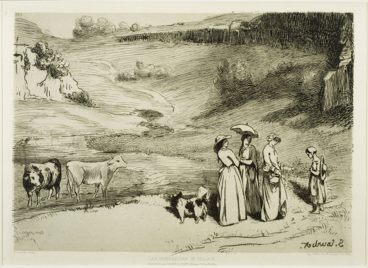 Les Demoiselles de village av Gustave Courbet