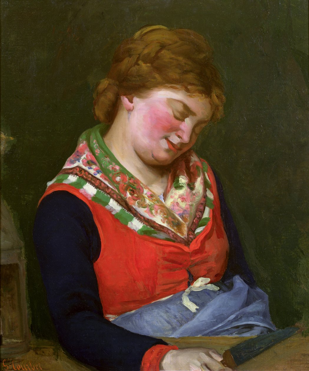 Sova bondkvinna, 1853 av Gustave Courbet