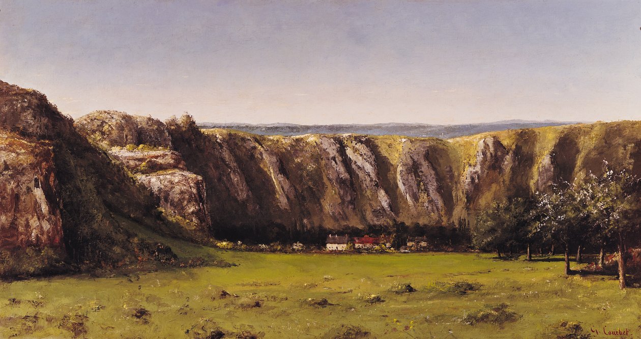 Stenigt landskap nära Flagey av Gustave Courbet