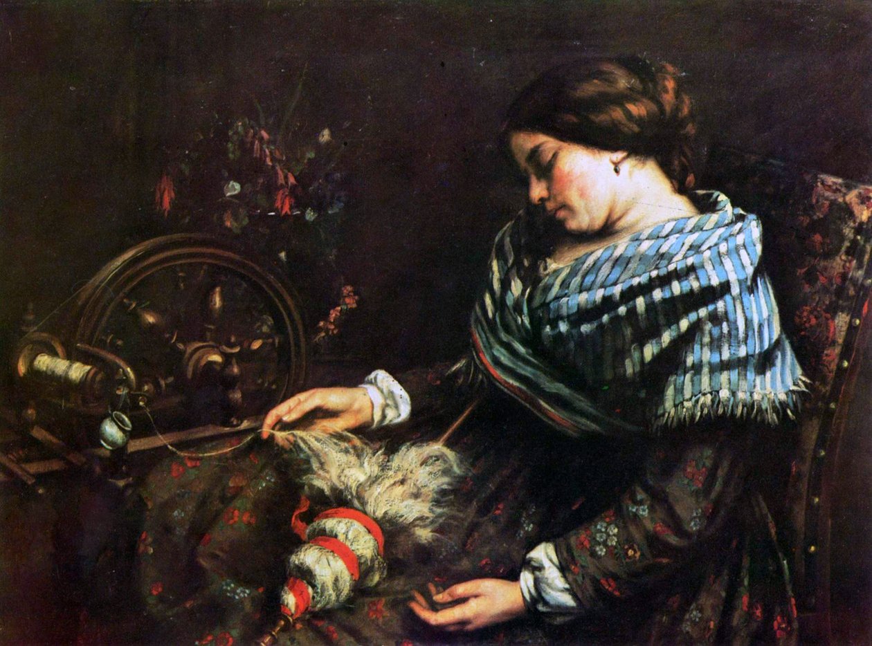 Schlafende Spinnerin av Gustave Courbet