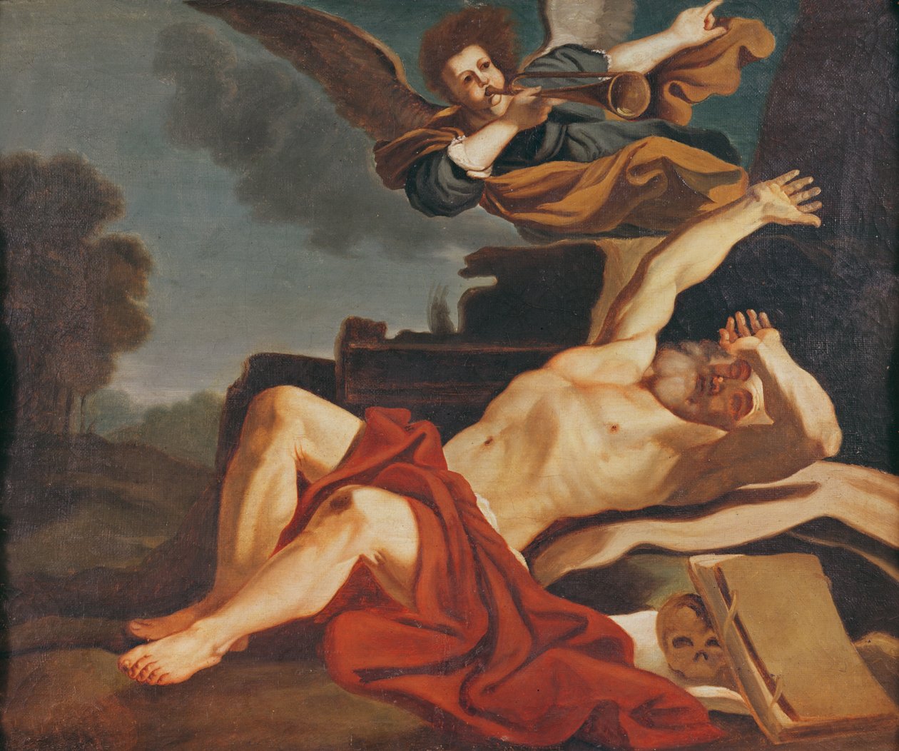 Den helige Jeromes uppvaknande, kopia efter Giovanni Francesco Barbieri (1591-1666), 1841 av Gustave Courbet