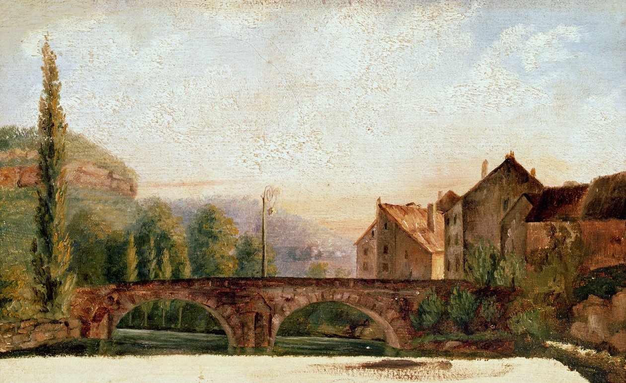Pont de Nahin i Ornans, ca 1837 av Gustave Courbet