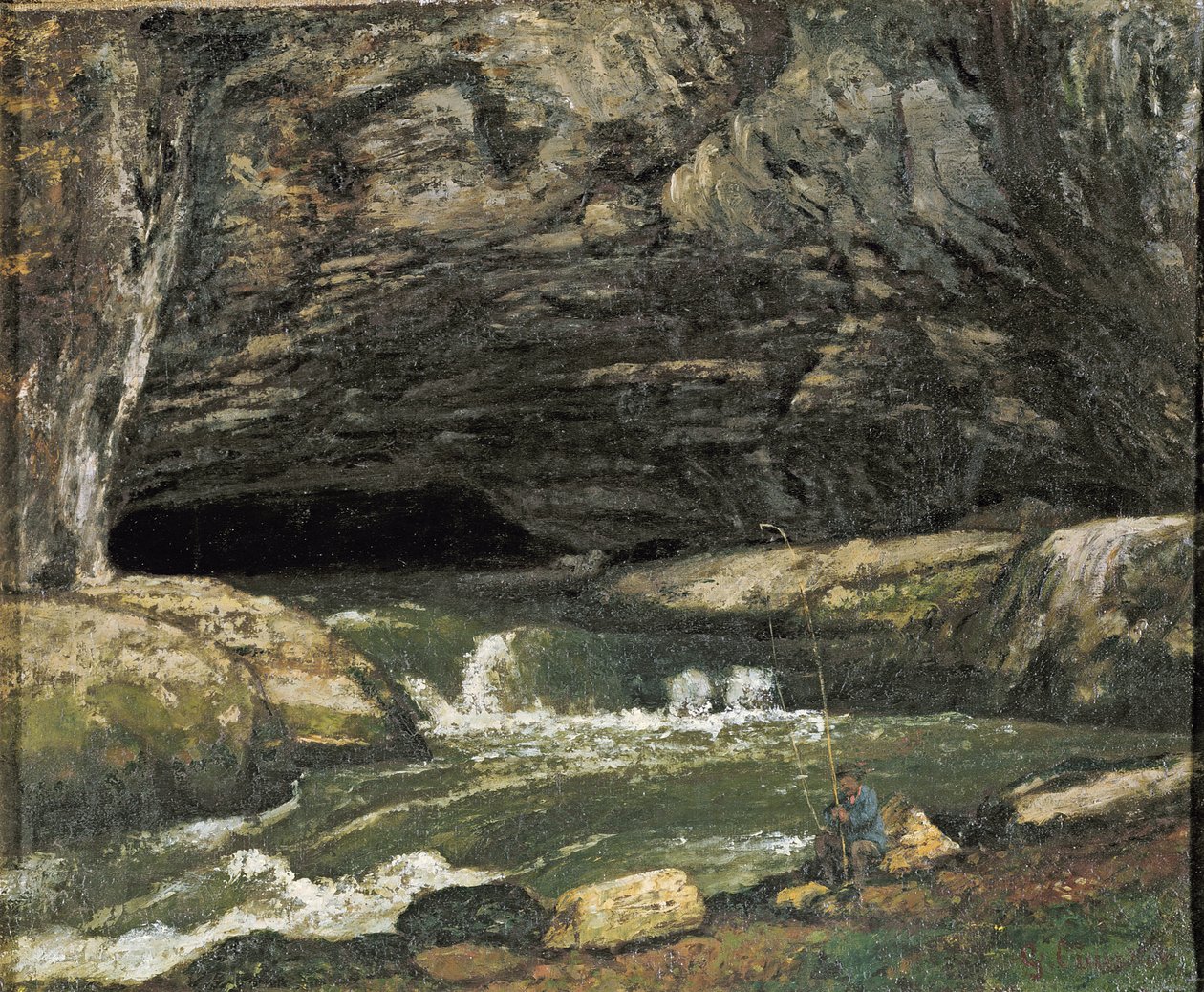 Källan till Loue eller La Grotte Sarrazine av Gustave Courbet