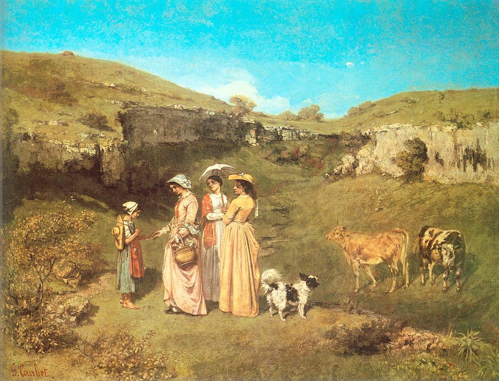De unga damerna i byn av Gustave Courbet