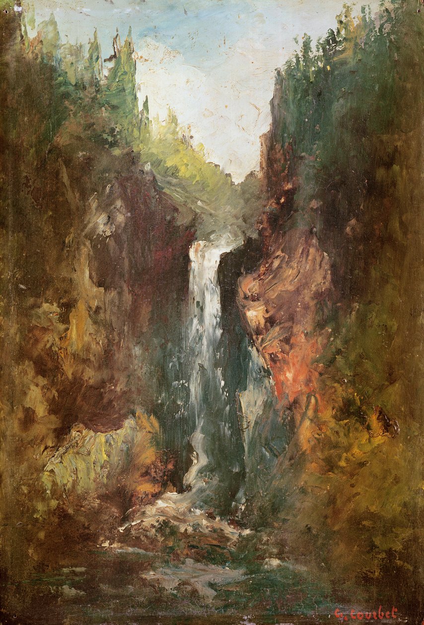 Vattenfall (även känt som La Chute de Conches), 1873 (olja på trä) av Gustave Courbet