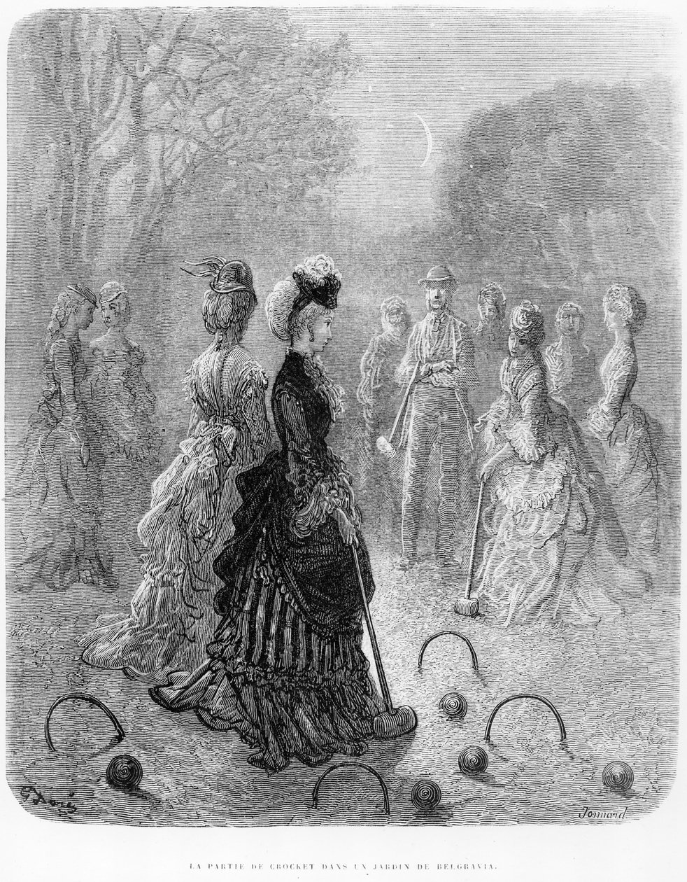 A Game of Croquet, från kapitlet "London at Play" i "London, a Pilgrimage", skrivet av puben William Blanchard Jerrold (1826-84). 1872 av Gustave Dore
