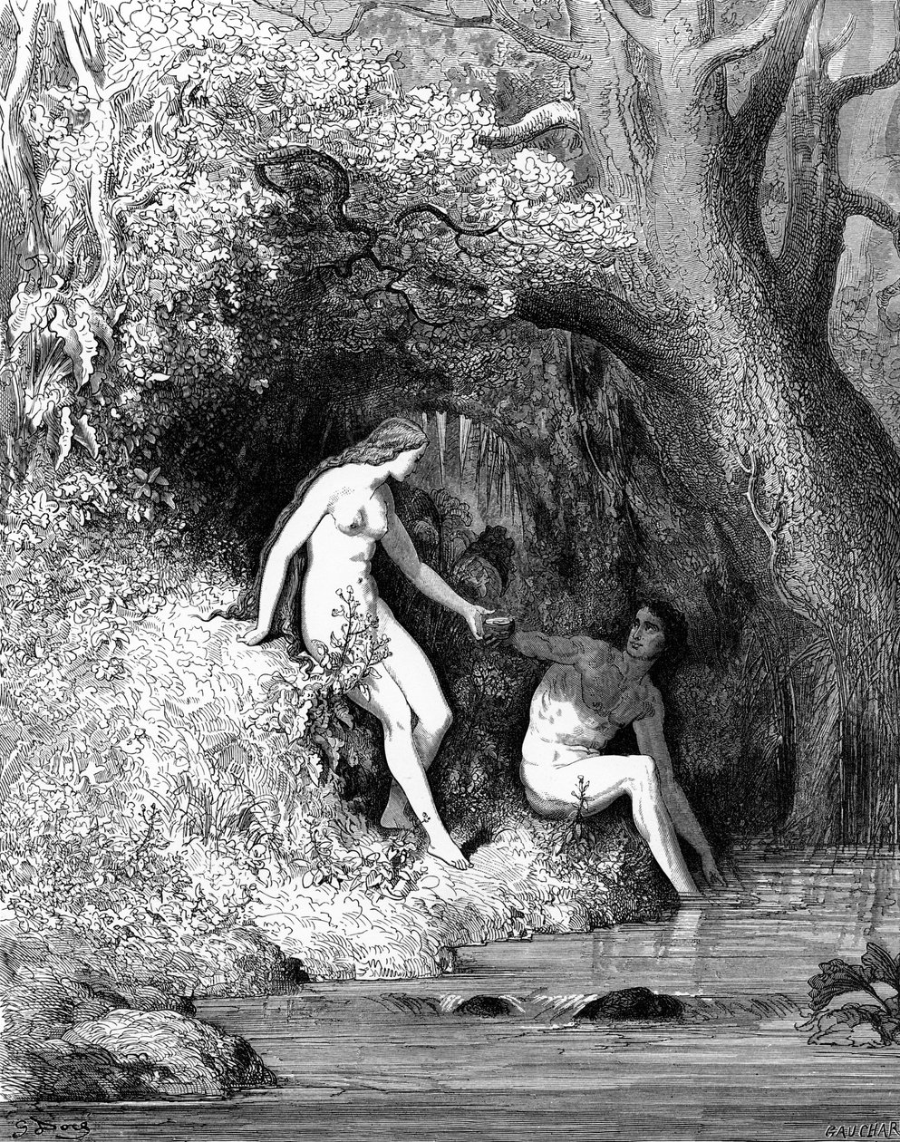 Adam och Eva - Bibeln av Gustave Dore