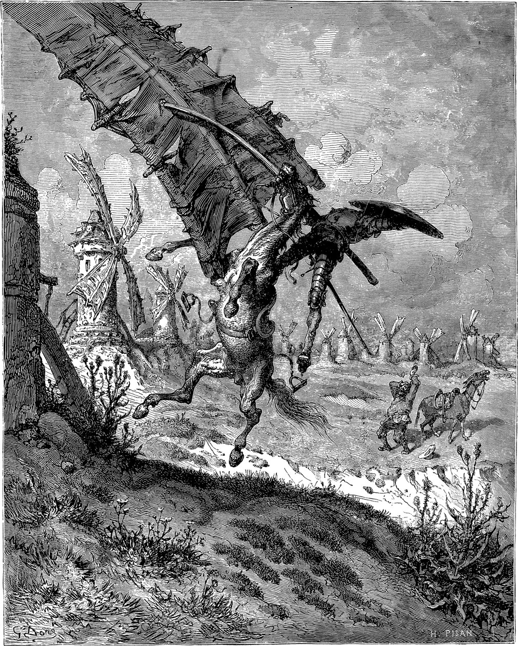 Adventure with the Windmills av Gustave Dore