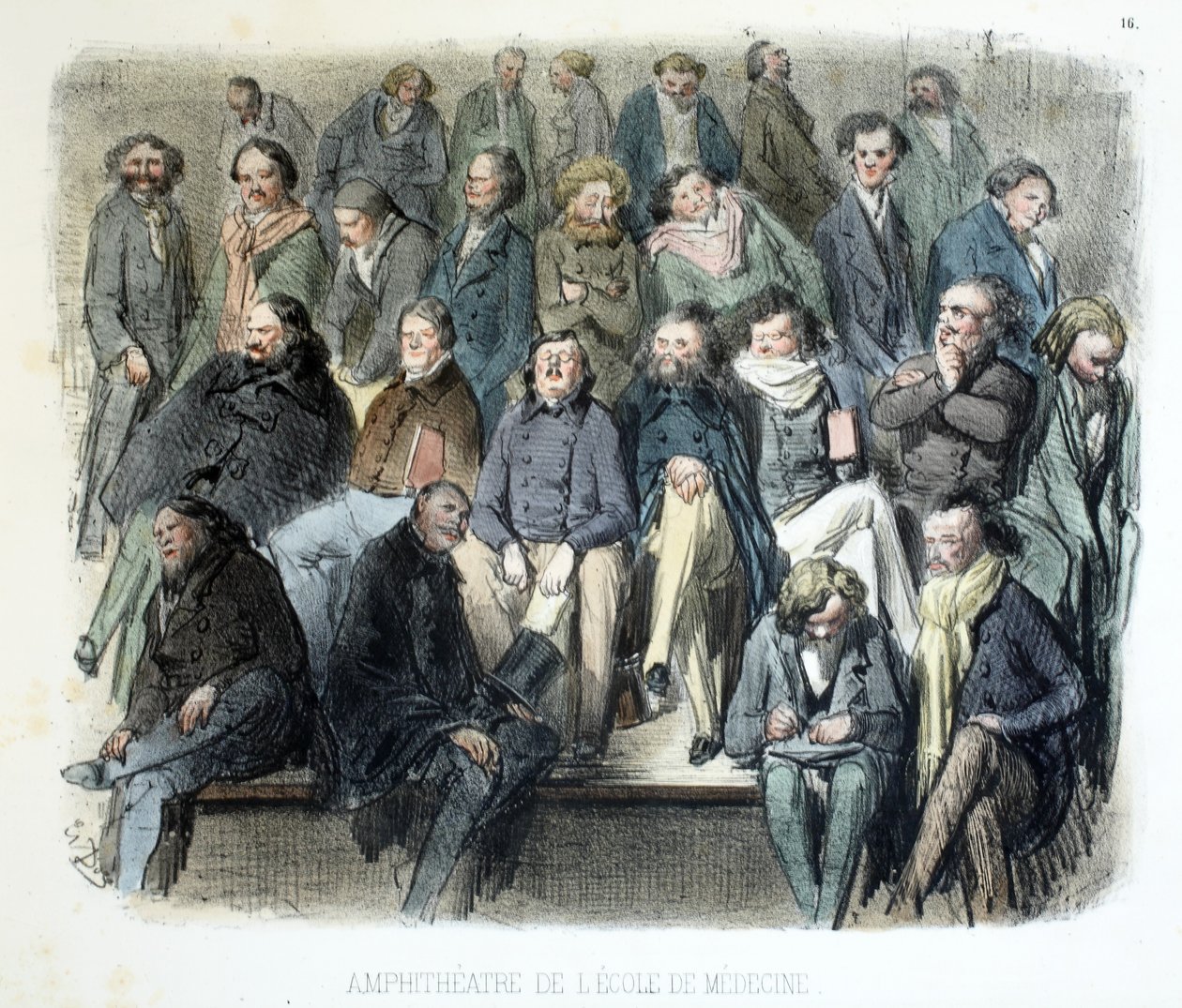 Amfiteatern vid School of Medicine, De olika publikerna i Paris, 1854 av Gustave Dore