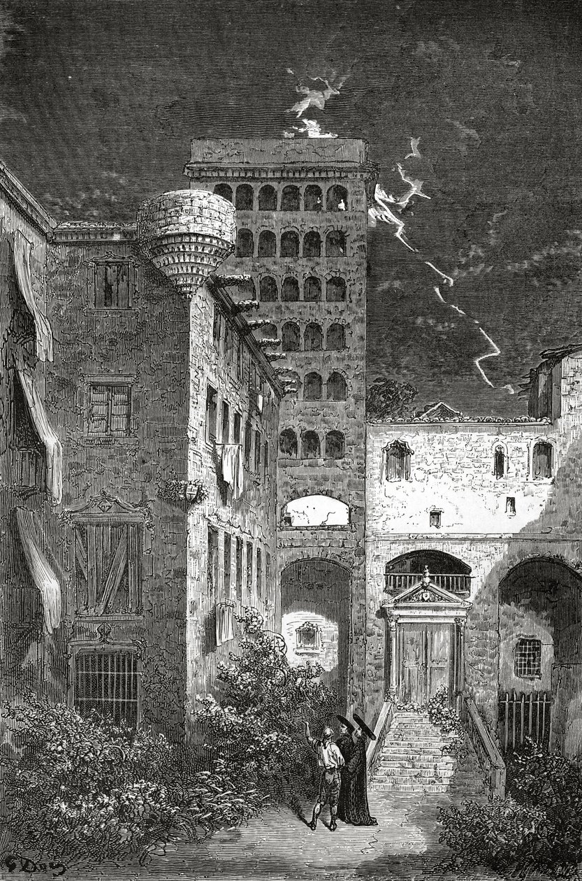 Barcelona Prison of Inquisition, illustration från tidningen "Le Tour du Monde", 1862 av Gustave Dore