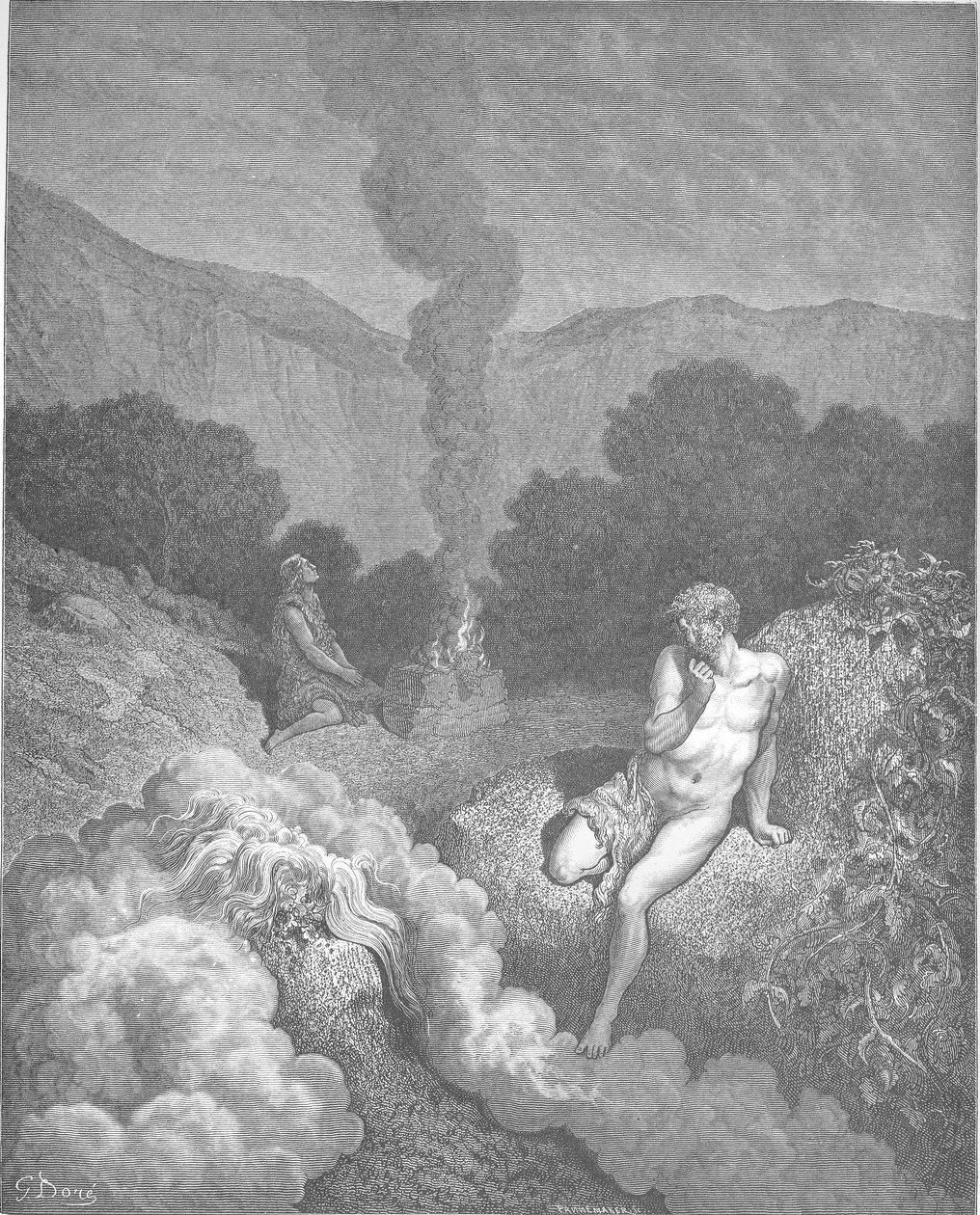 Kain och Abel offrar sina offer av Gustave Dore