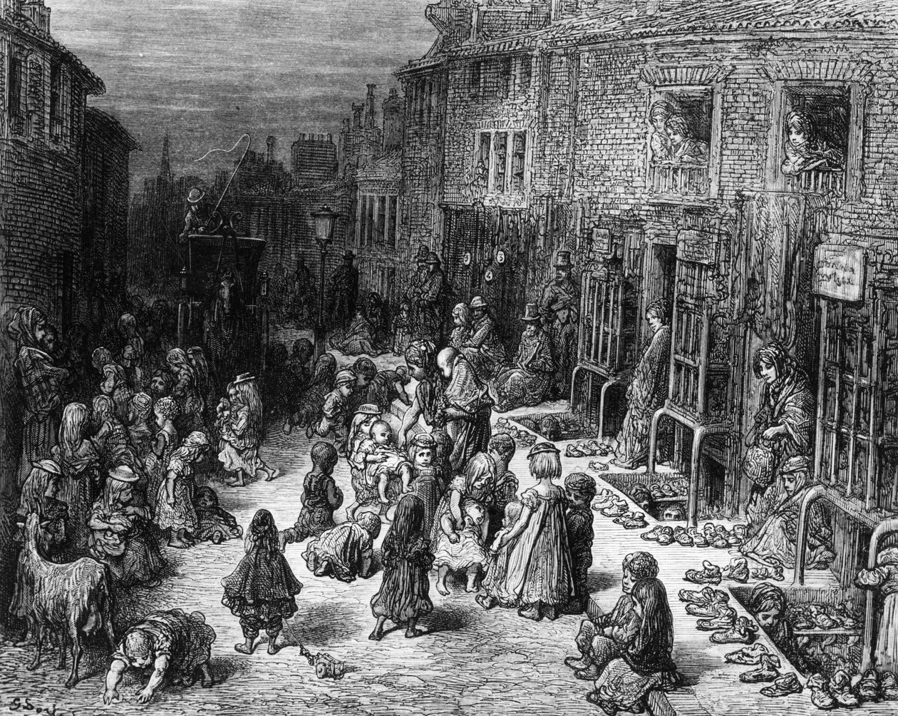 Dudley Street, Seven Dials, från "London: A Pilgrimage", 1872 av Gustave Dore