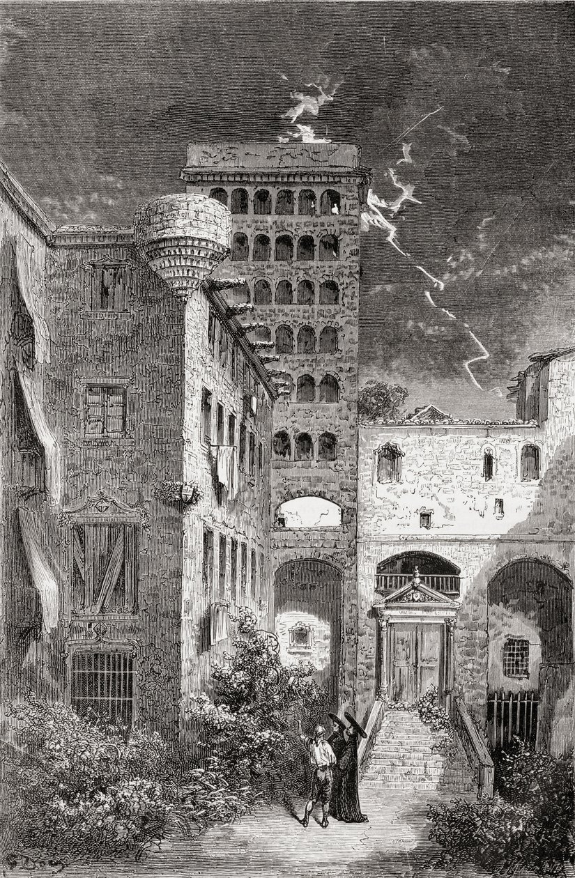 El Palacio de la Inquisicion på 1800-talet, 1878 (trästick) av Gustave Dore