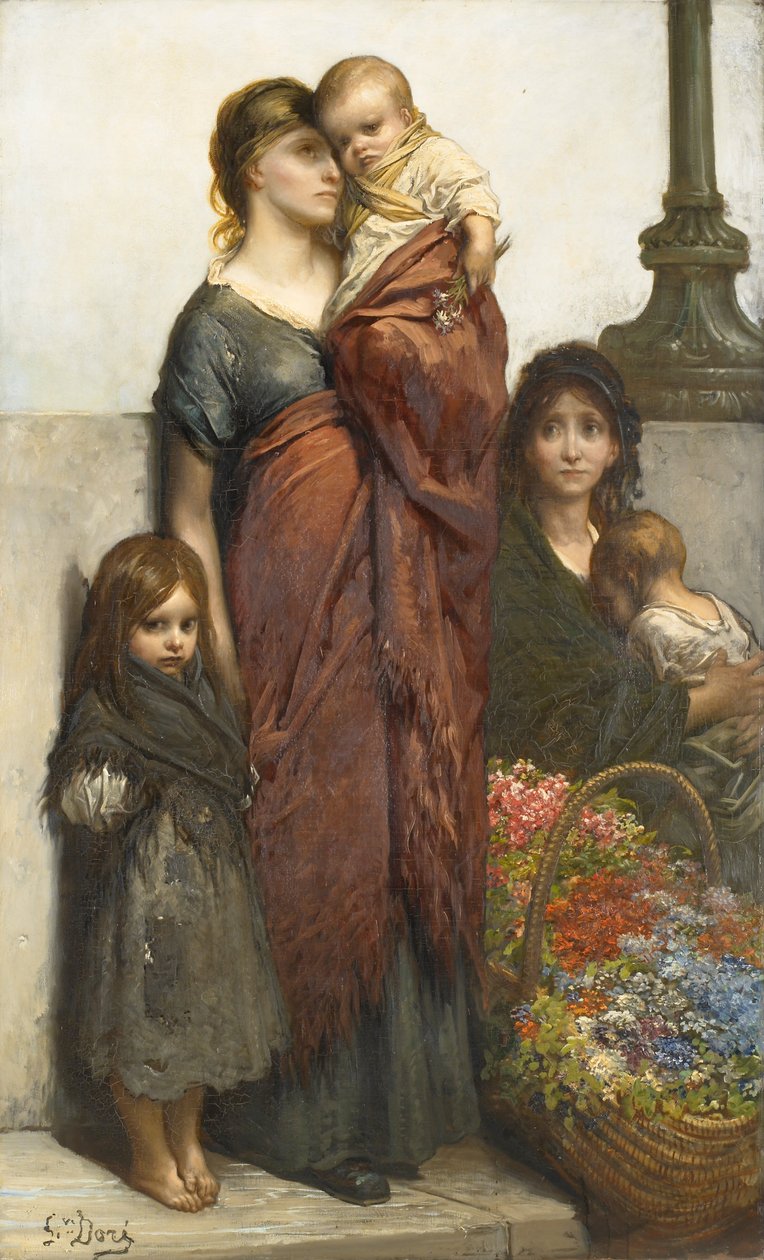 Blomsäljare i London av Gustave Dore