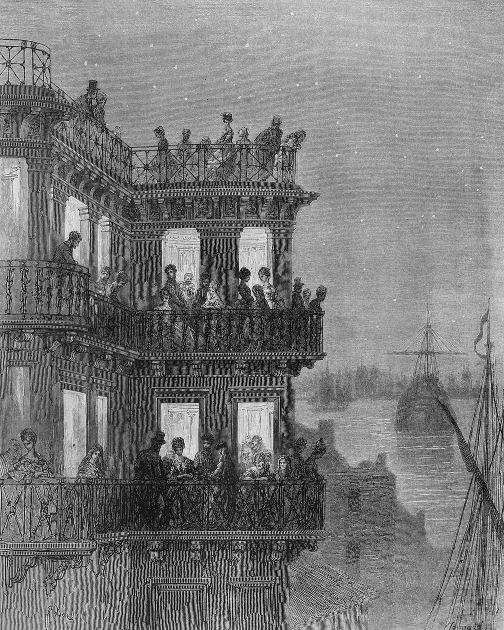 Greenwich under säsongen, illustration från "London, a Pilgrimage", 1872 av Gustave Dore