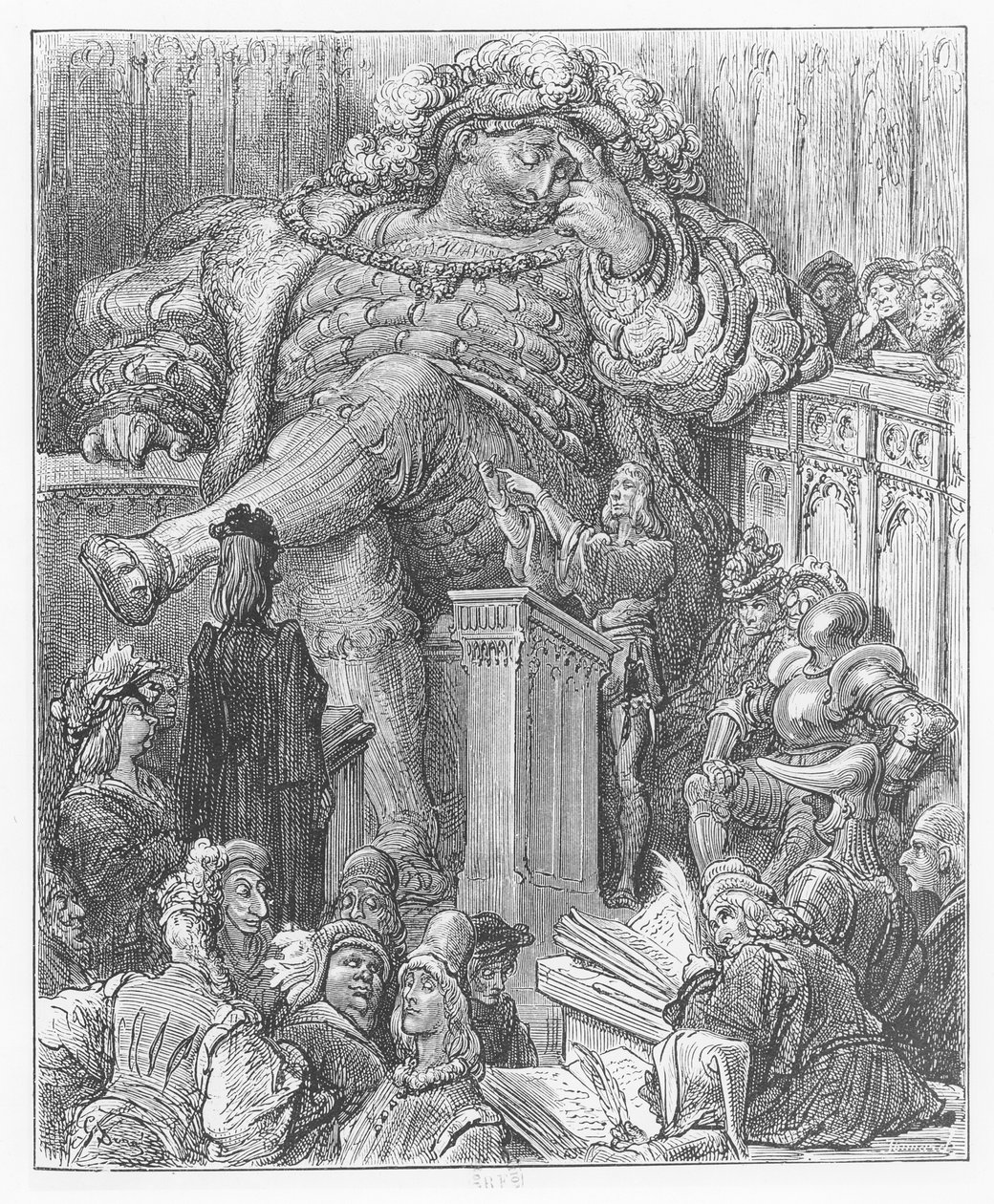 Illustration från "Gargantua och Pantagruel", av François Rabelais av Gustave Dore