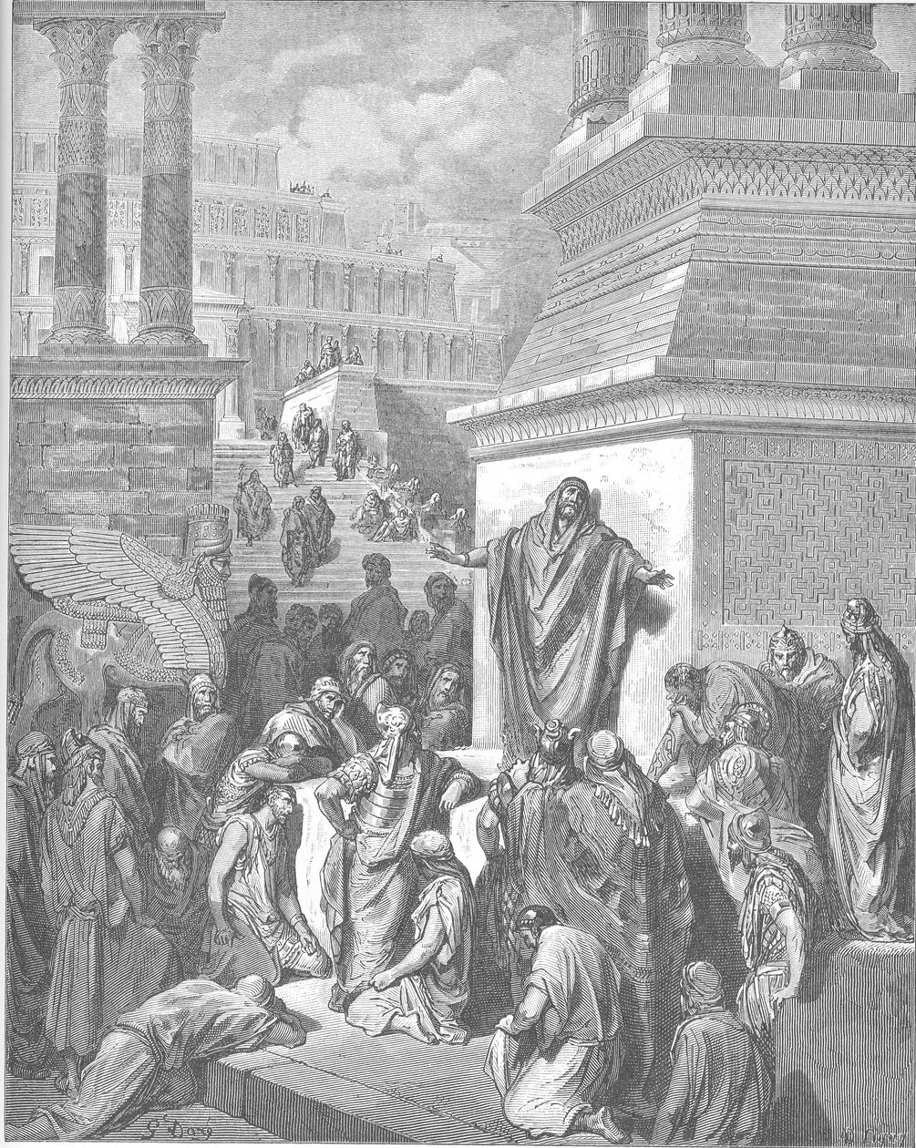 Jona predikar till nineviterna av Gustave Dore