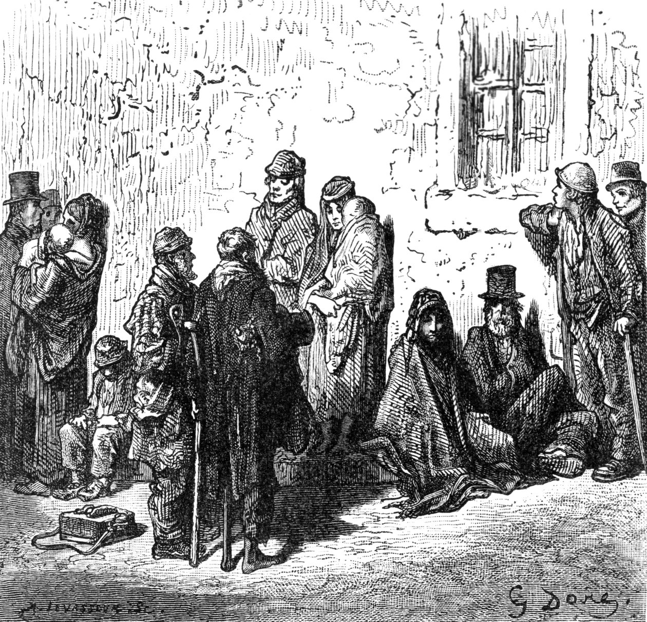 Les Miserables, från "London, A Pilgrimage" av William Blanchard Jerrold, 1872 av Gustave Dore