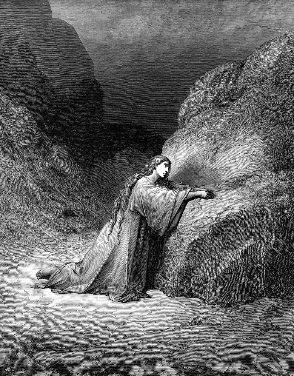 Maria Magdalena, den ångerfulla syndaren - Bibeln av Gustave Dore