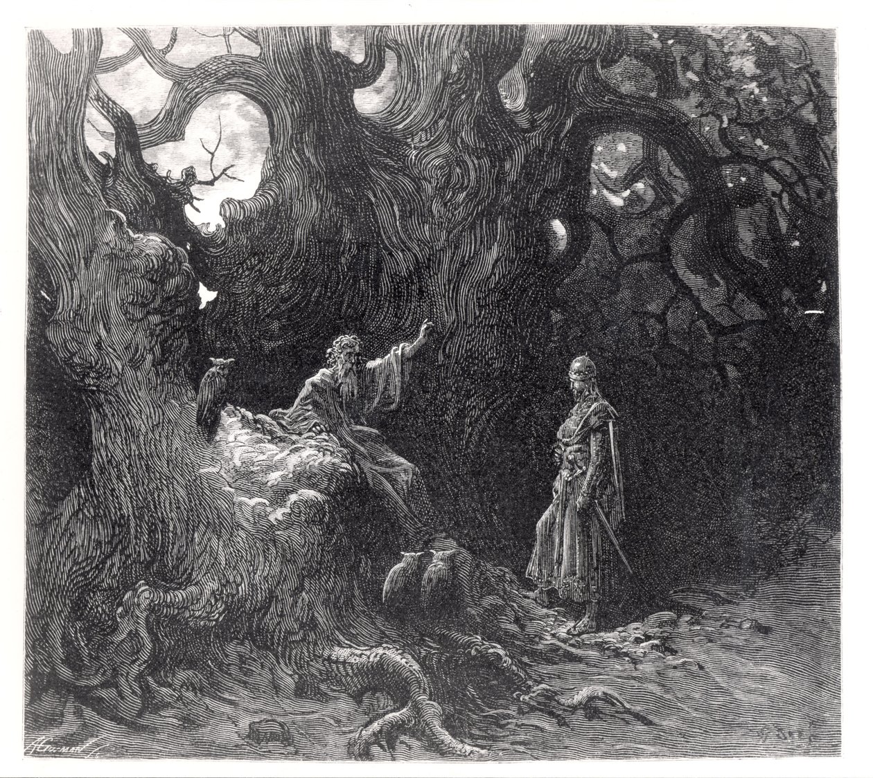 Merlin i skogen Broceliande, från 