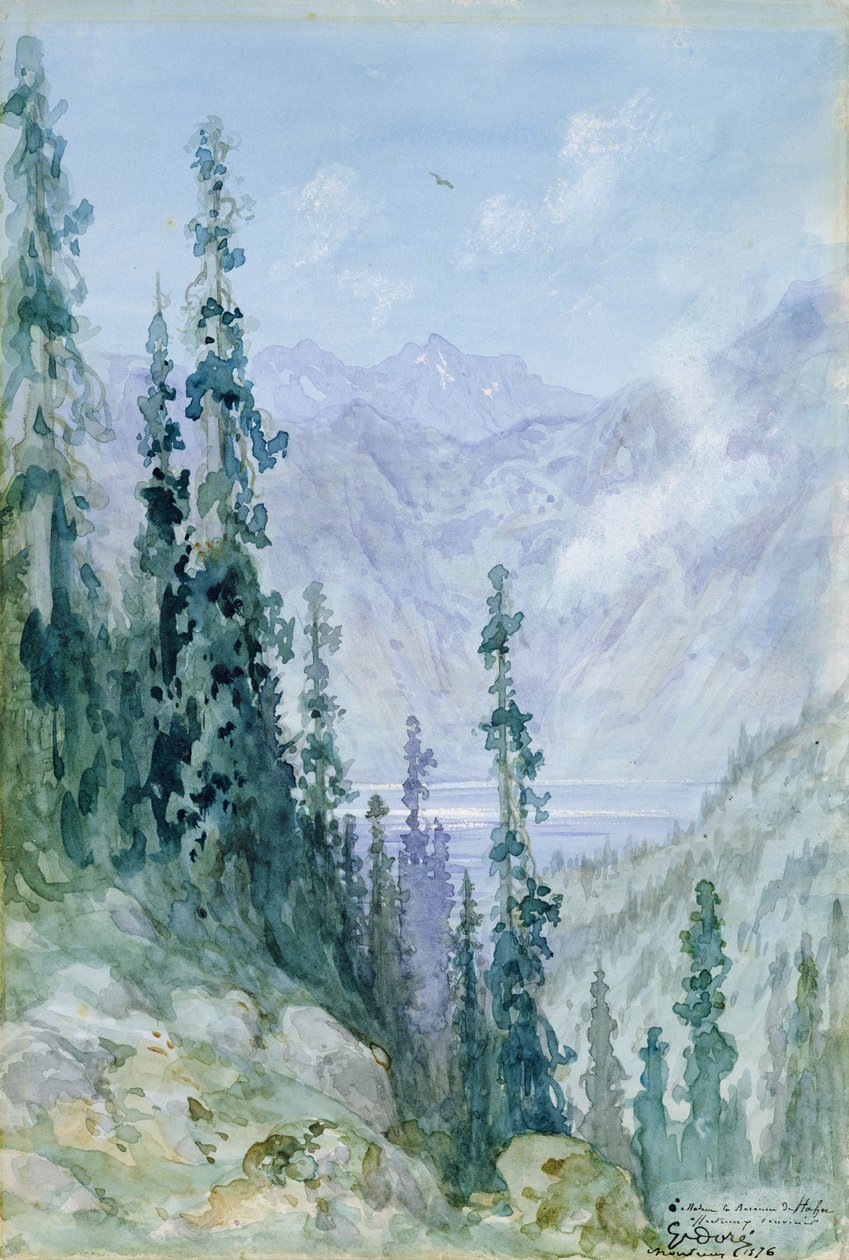 Bergslandskap, 1876 av Gustave Dore