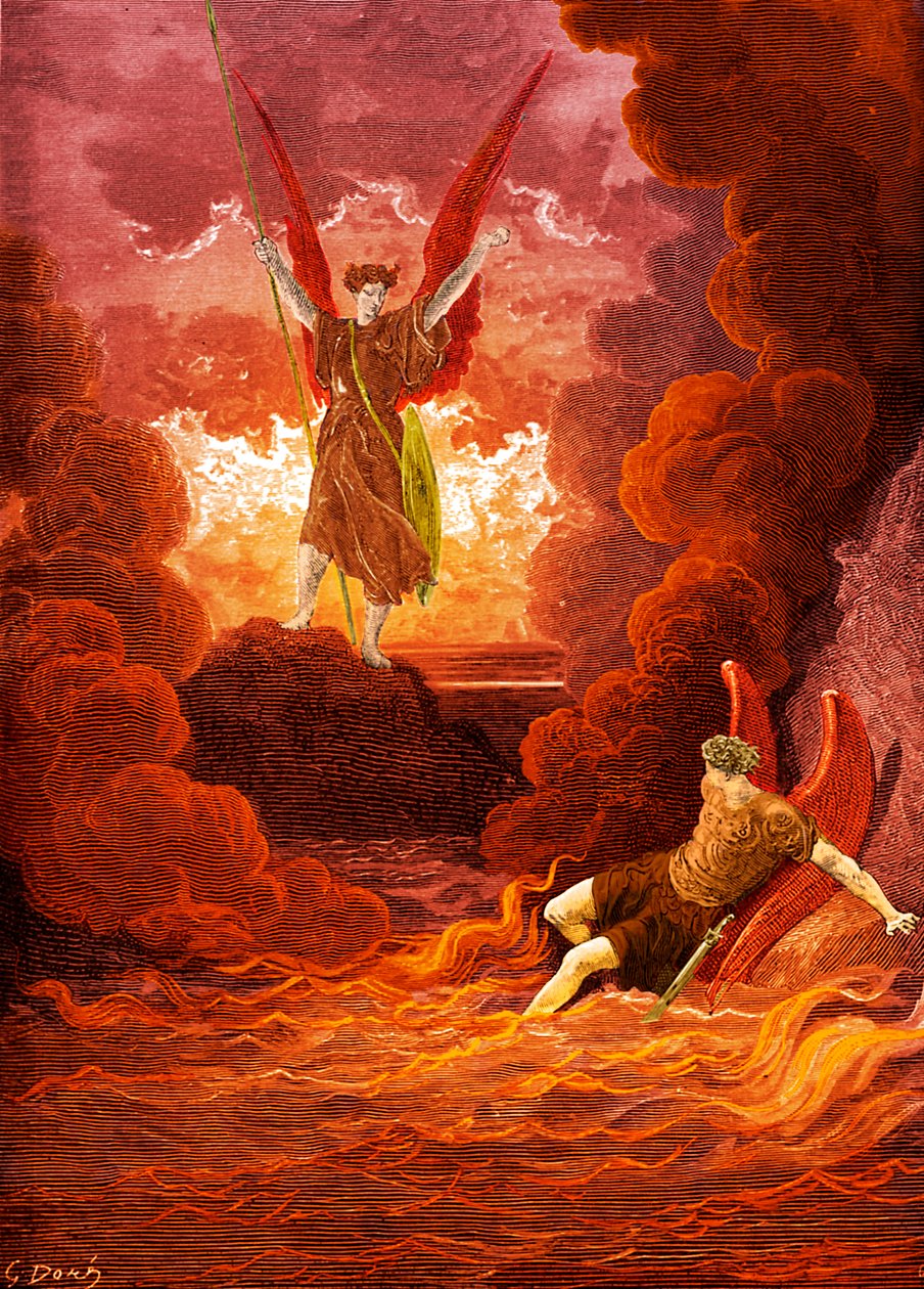 Paradise Lost: Satan och Beelzebub. av Gustave Dore