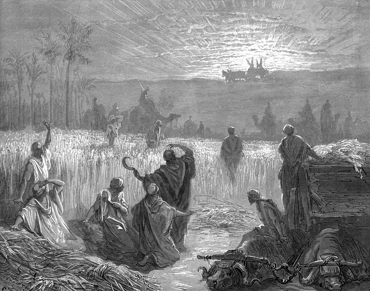 Arkens återkomst till Beth Shemesh, av Doré. - Bibeln av Gustave Dore