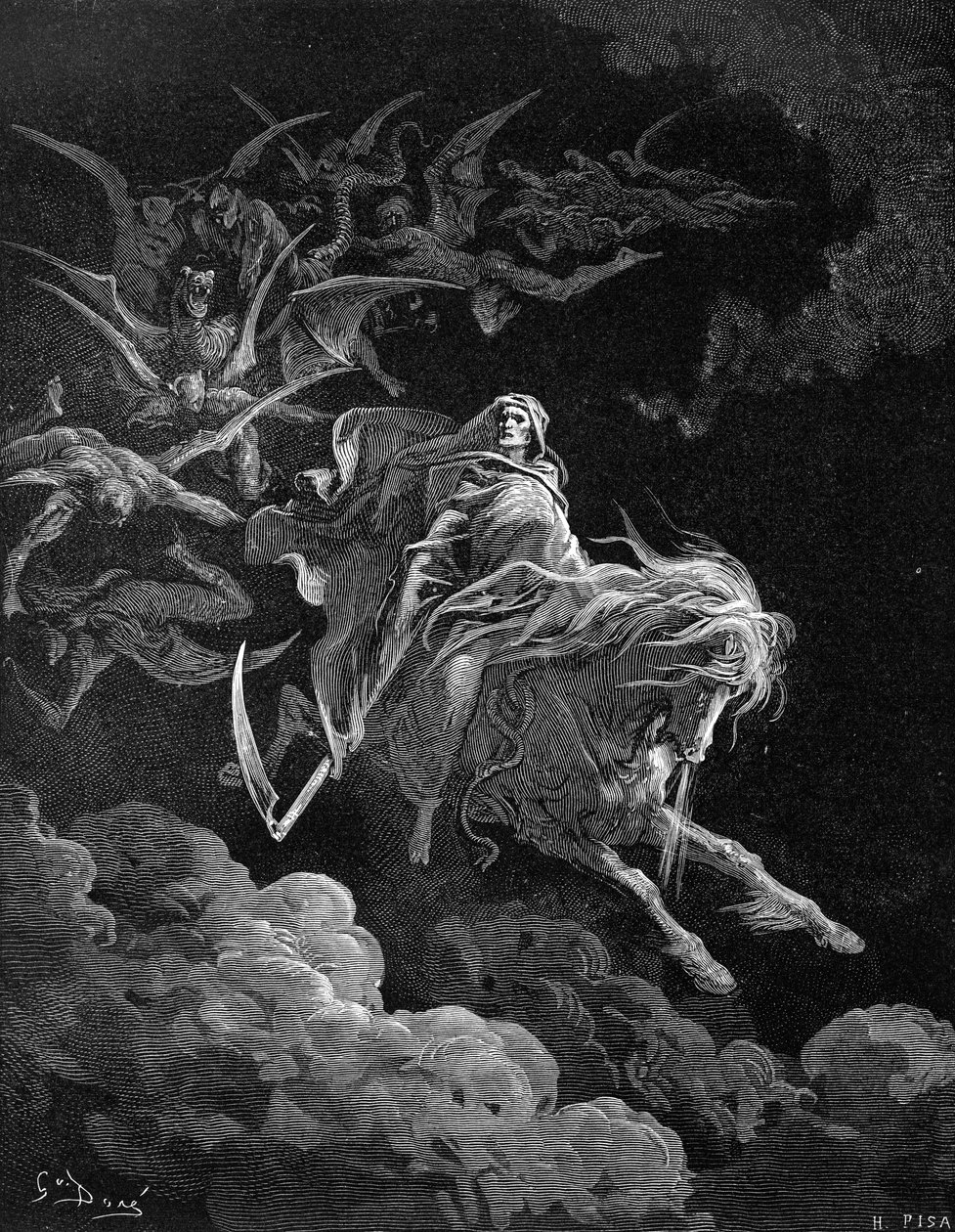 Uppenbarelse: Vision of Death, av Gustave Doré. - Bibeln av Gustave Dore
