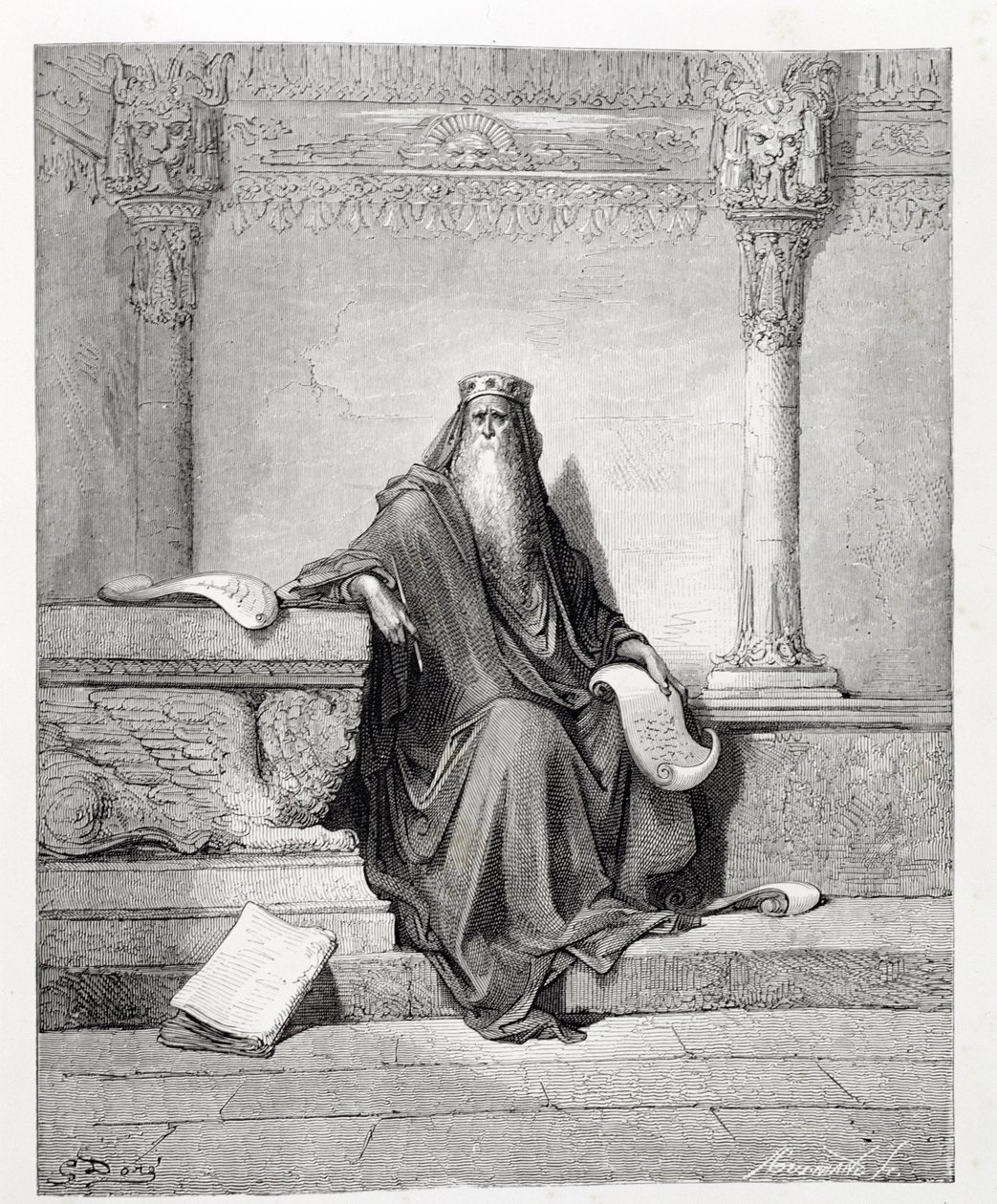 Solomon, graverad av Adolphe Gusmand (1821-1905) c.1868 av Gustave Dore