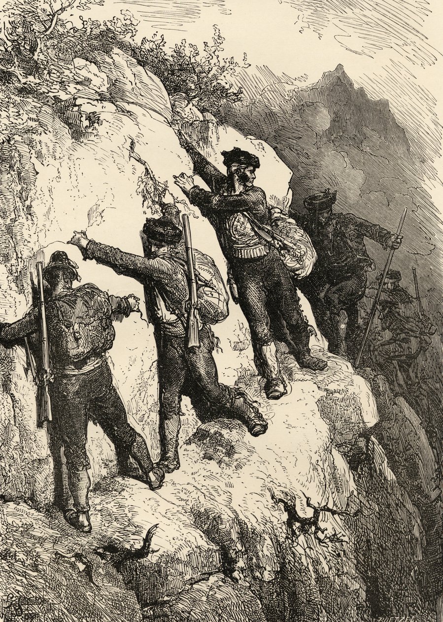 Spanska Contrabandistas, illustration från "Spanish Pictures" av pastor Samuel Manning av Gustave Dore
