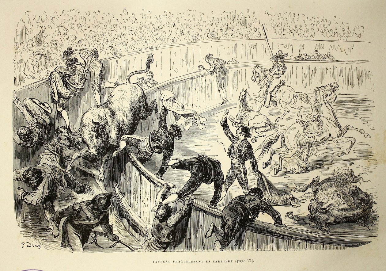 Tjur passerar barriären av Gustave Dore