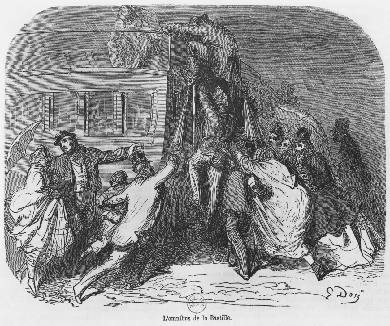 Bastille-omnibus, illustration från 