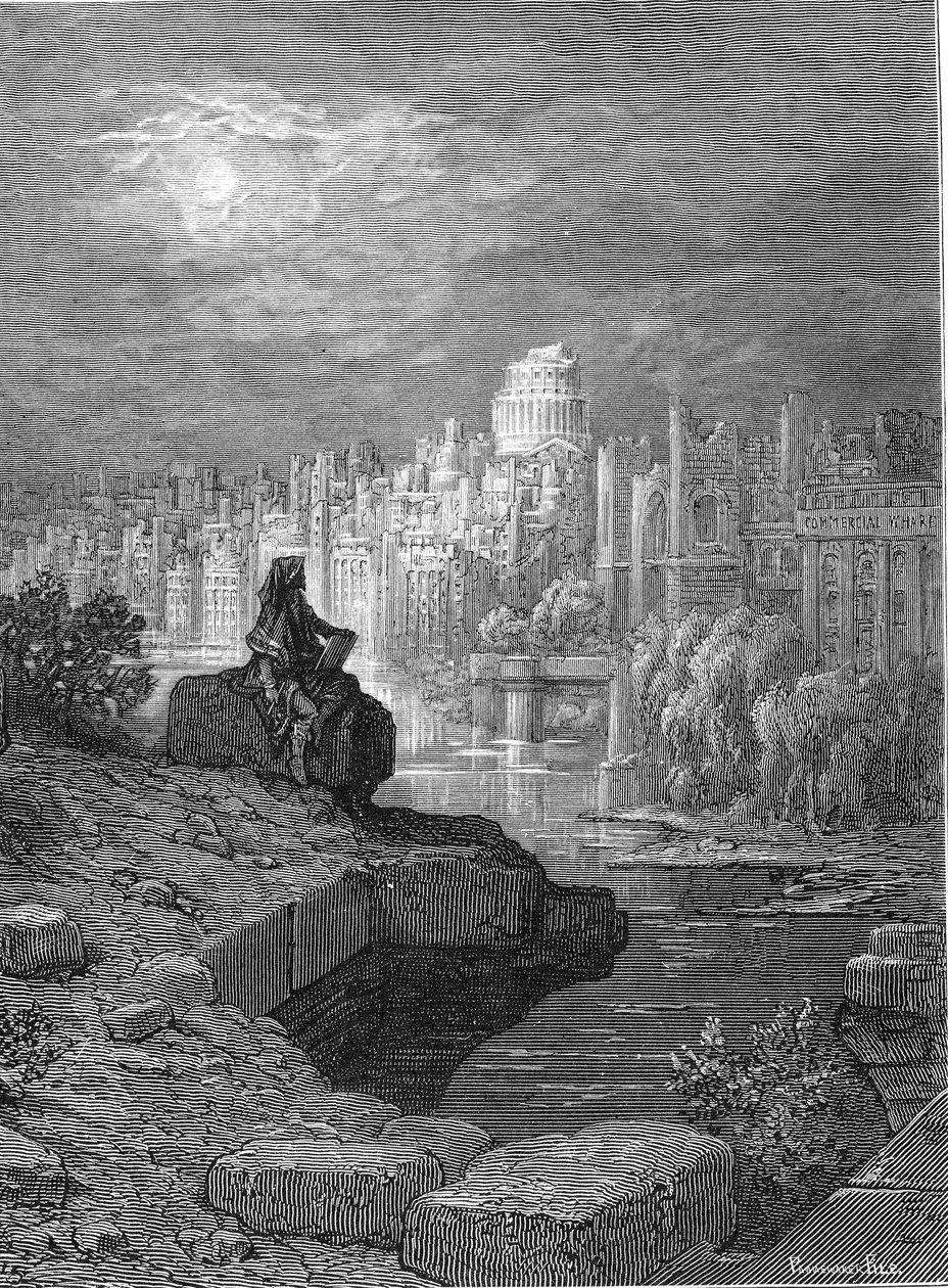Illustration av "The New Zealander" från "London: a Pilgrimage" av Blanchard Jerrold, 1872. av Gustave Dore