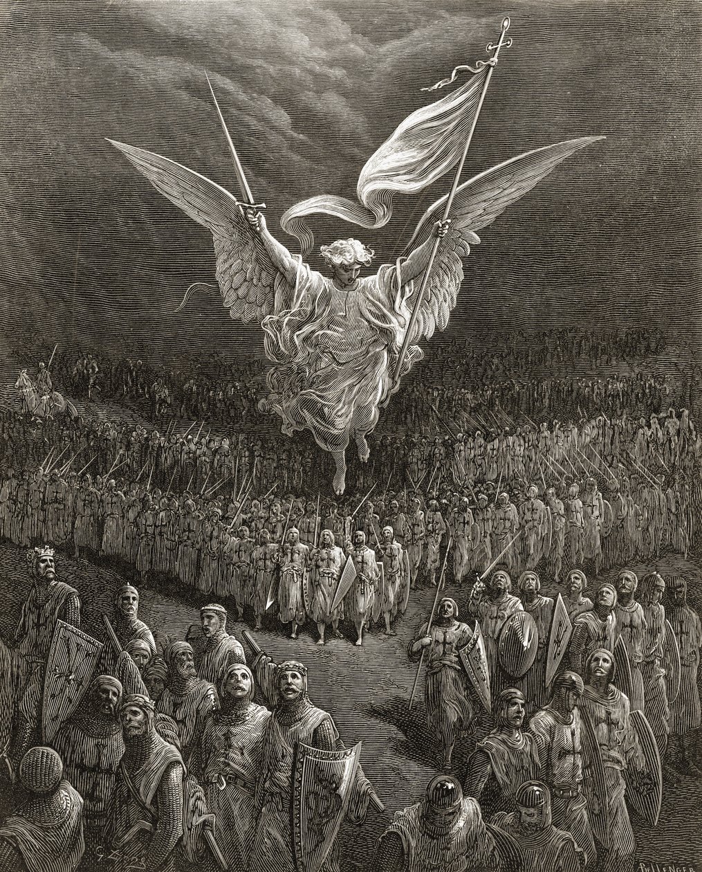 Vägen till Jerusalem, illustration från "Bibliotheque des Croisades" av J-F. Michaud, 1877 av Gustave Dore