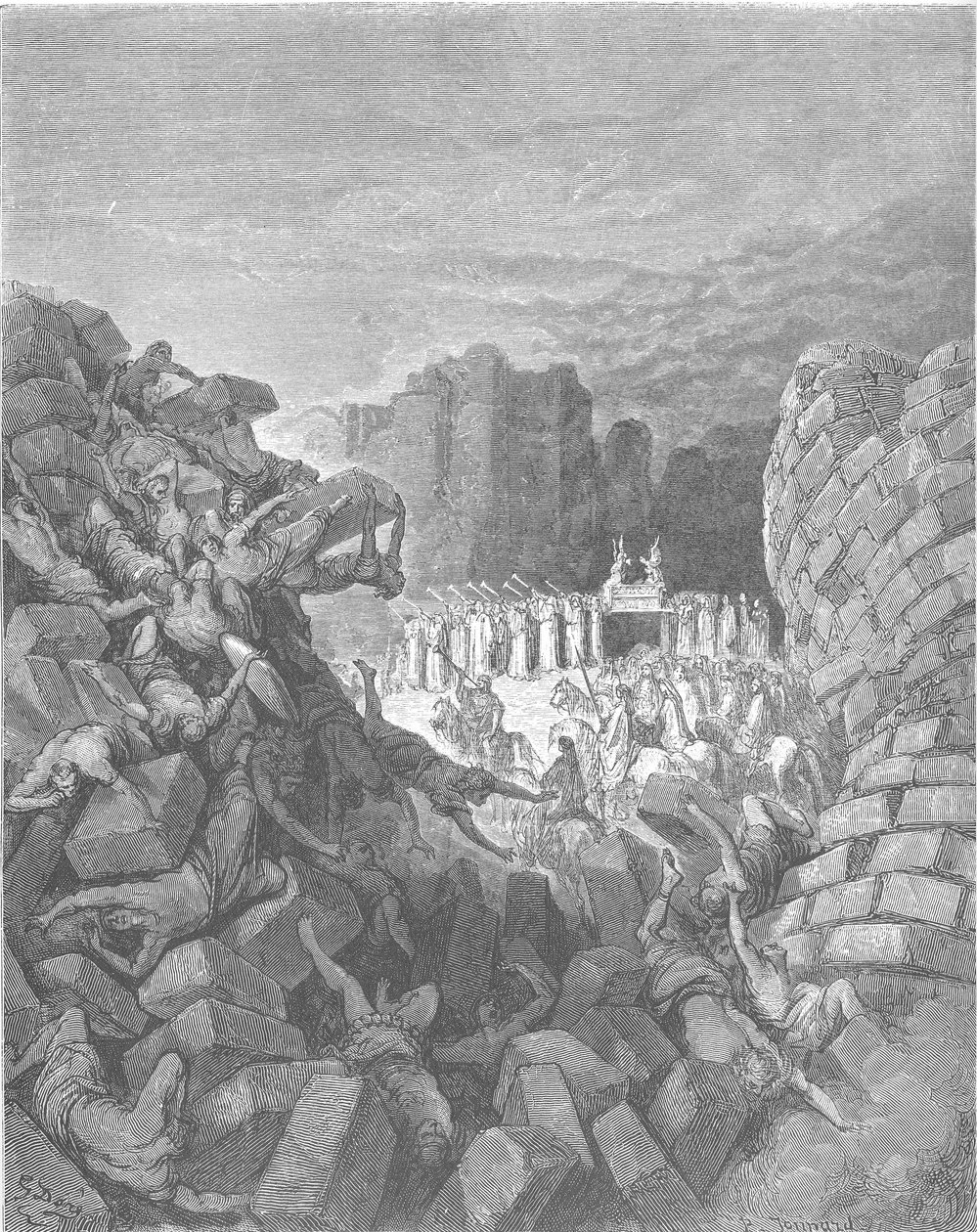 Jerichos väggar faller ner av Gustave Dore
