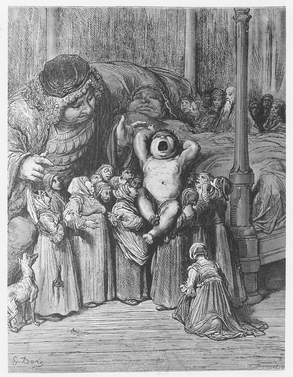 Gargantuas födelse, illustration ur "Gargantua och Pantagruel" av François Rabelais. av Gustave Dore