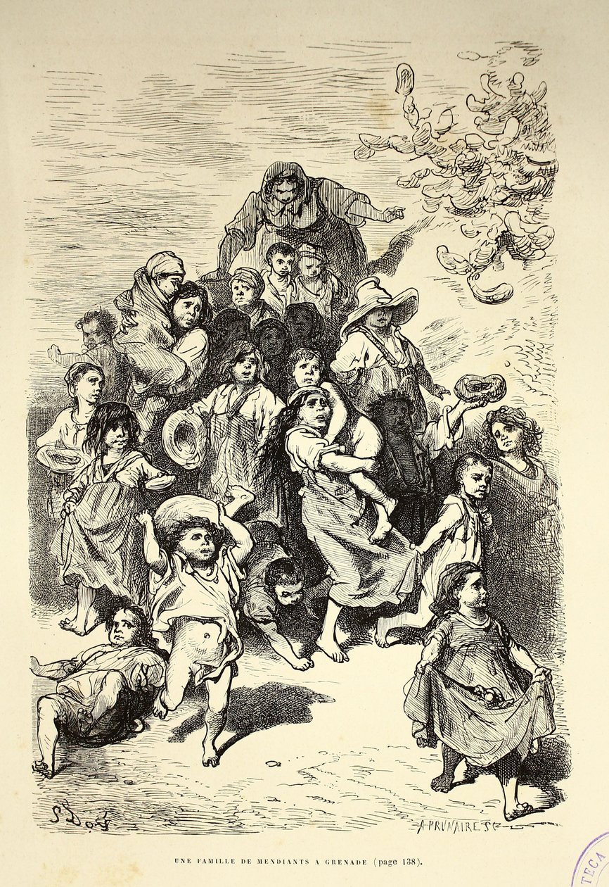 En familj av tiggare i Granada av Gustave Dore
