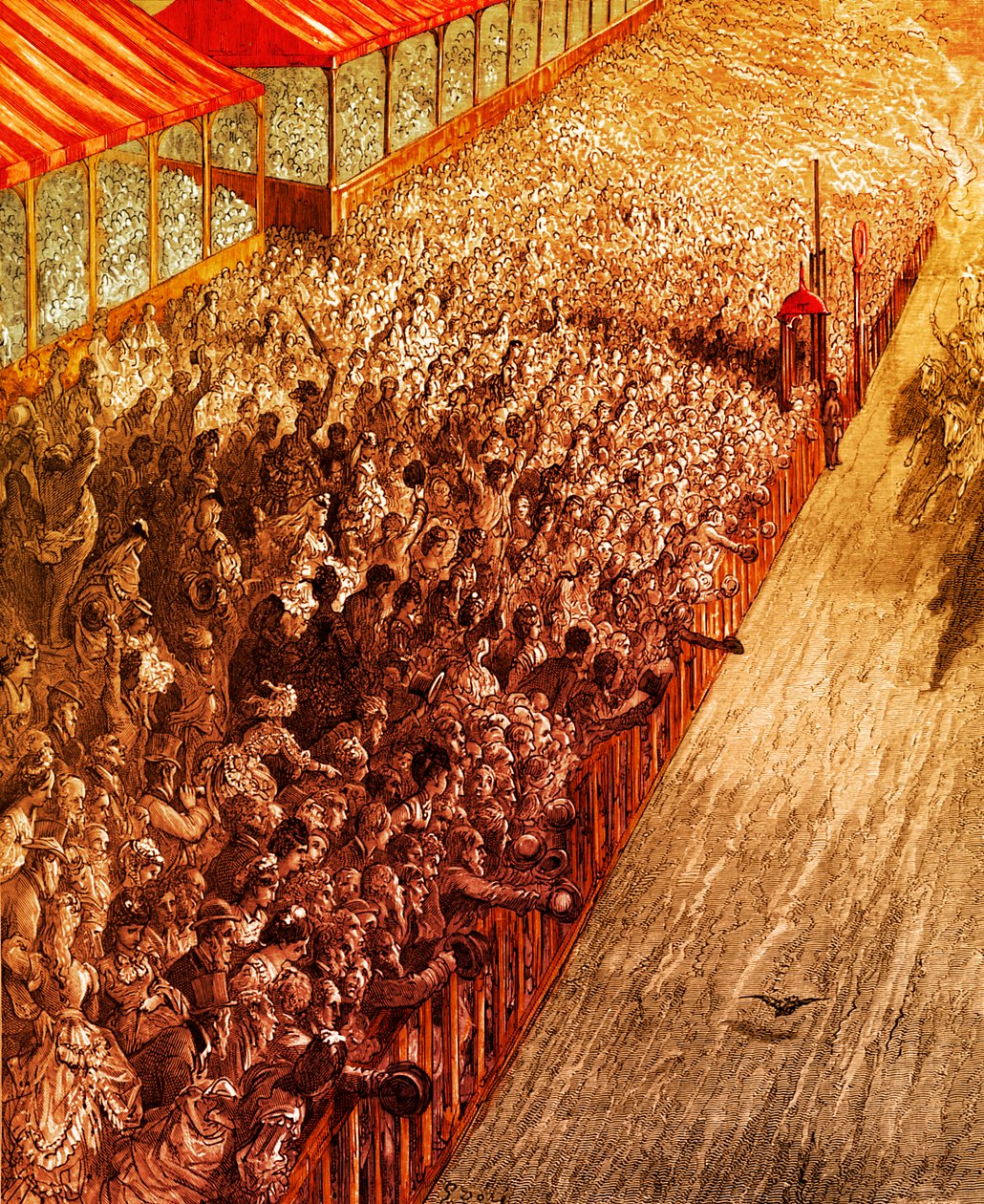 Gravyr för viktoriansk Derbyfinish av Gustave Doré av Gustave Dore