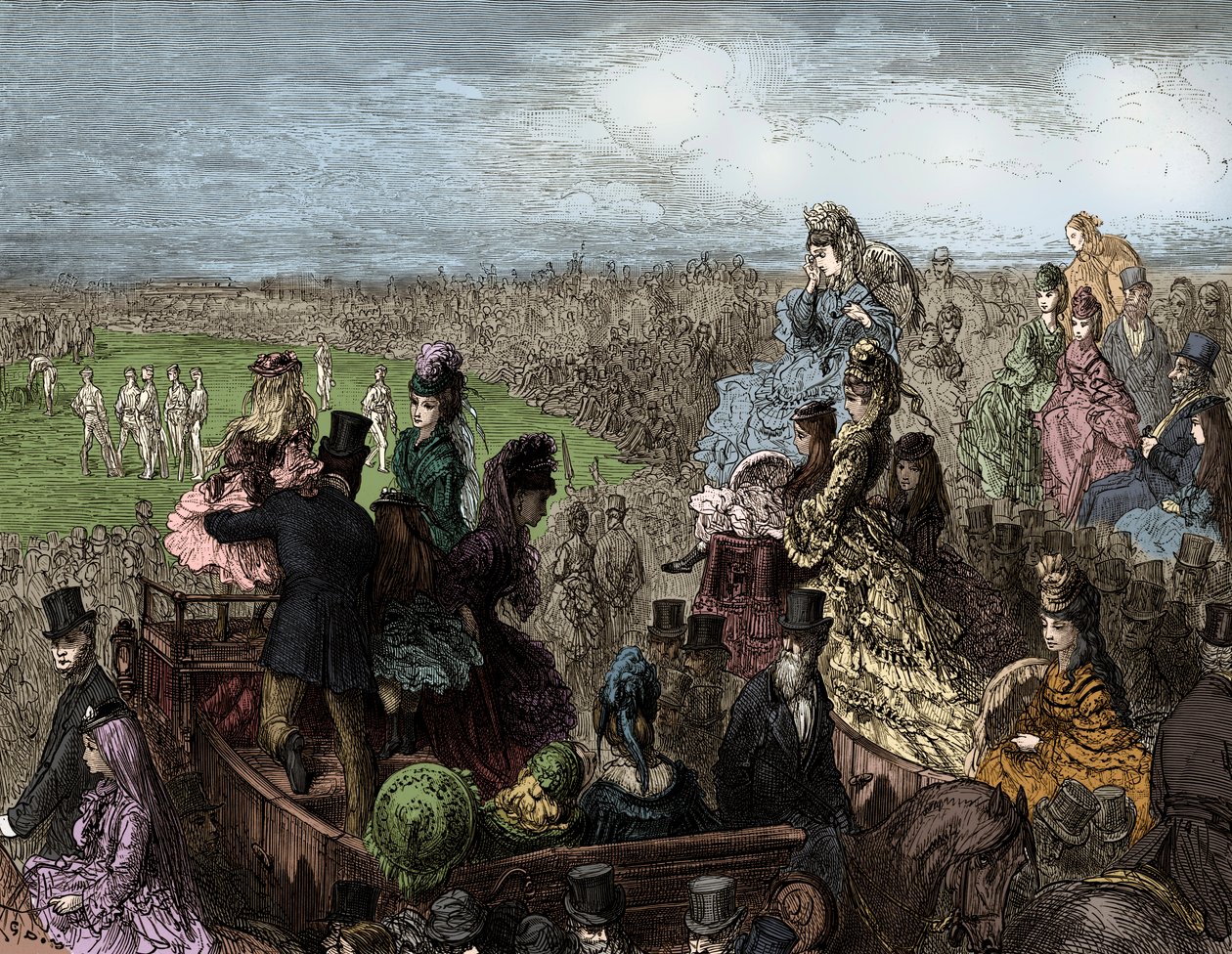 Viktorianska London - Lords cricketplan av Doré av Gustave Dore