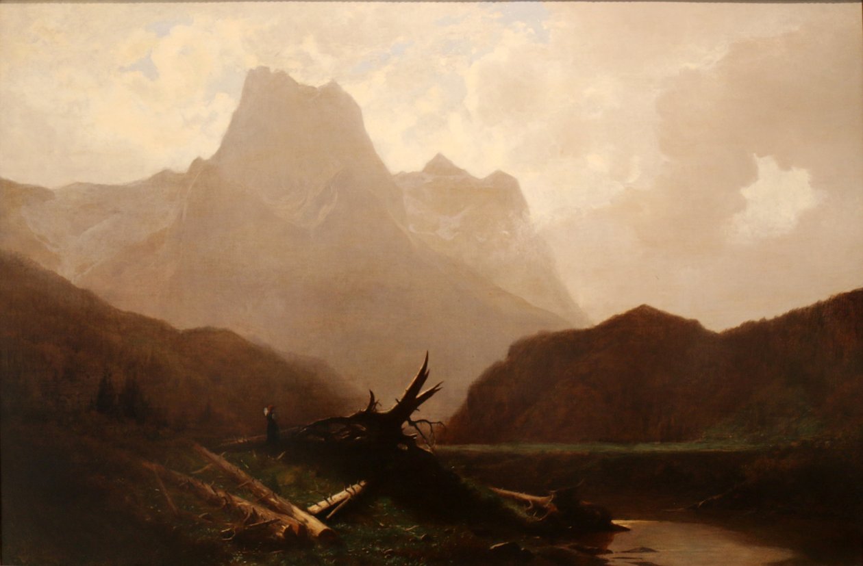 Bergslandskap. av Gustave Eugène Castan