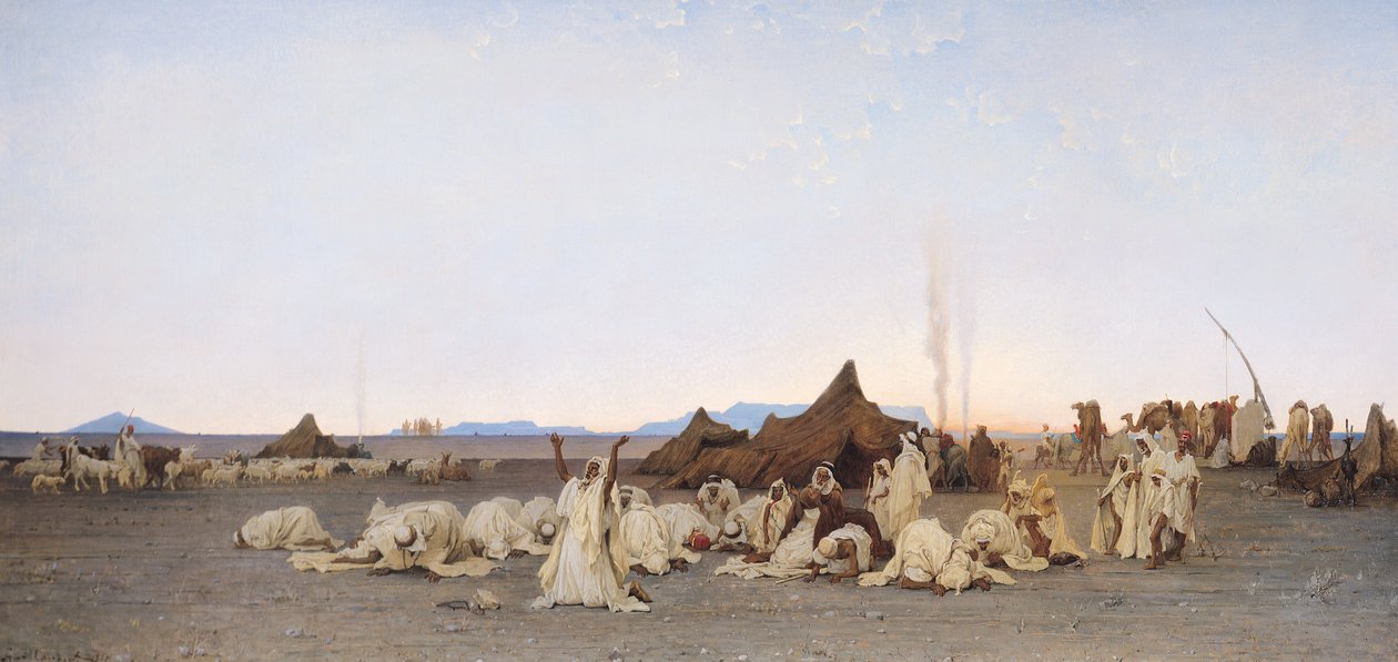 Kvällsbön i Sahara, 1863 av Gustave Guillaumet