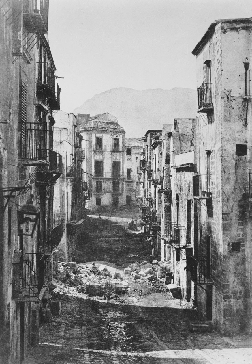 Förstörelse av kvarteret Castres, Palermo, 1860 av Gustave Le Gray